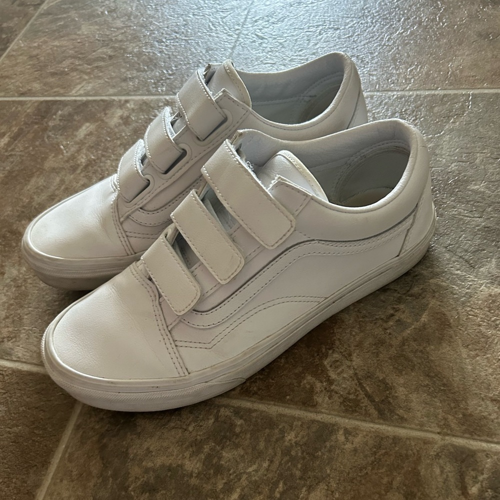 White Velcro Vans